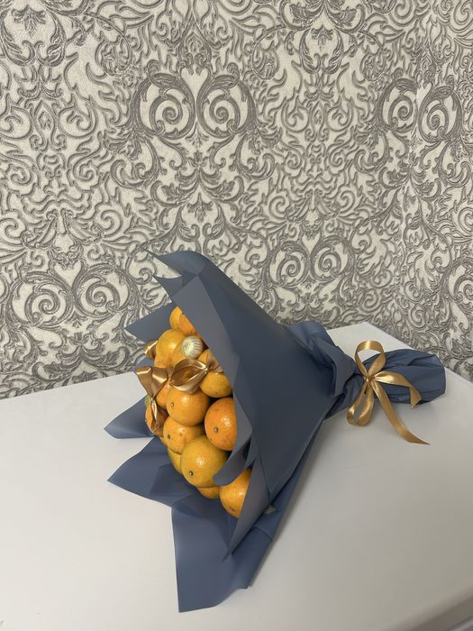 Мандариновый букет с оформлением