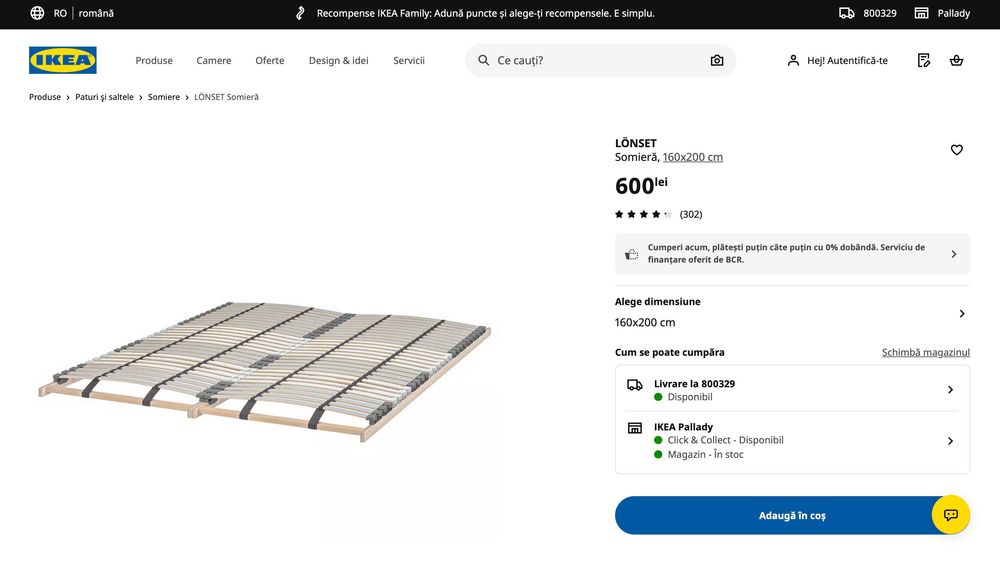 Pat IKEA TYSSEDAL 160x200 + saltea premium + 2 noptiere - stare excelentă