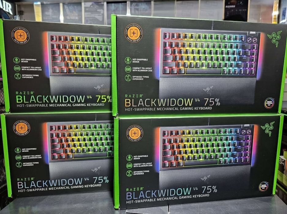Razer Blackwidow V4 75% Механическая Клавиатура (1шт) СКИДКА