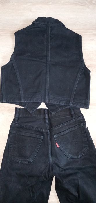 Дънков елек + блузка