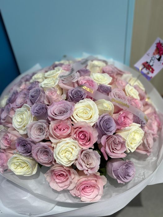 Цветы 50 шт розы свежие