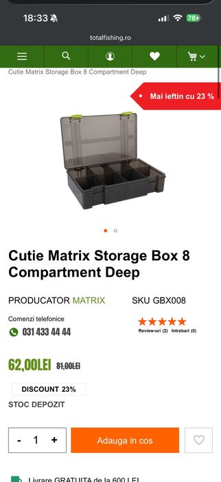 Cutie Matrix cu 8 compartimente