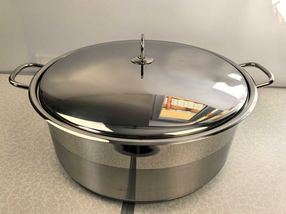 Cratita inox 38x15 cm 17 litri cu capac metal 290 lei