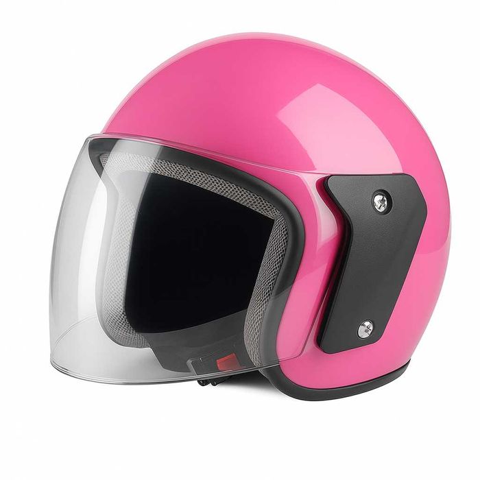 Casca Scuter/Moto/ATV Open Face, Marime Universala, Viziera, Roz