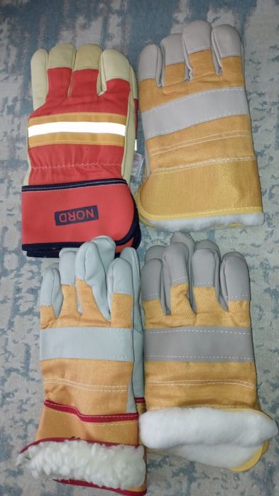 Продаются перчатки рабочие кожаные и резиновые, легкие и утепл