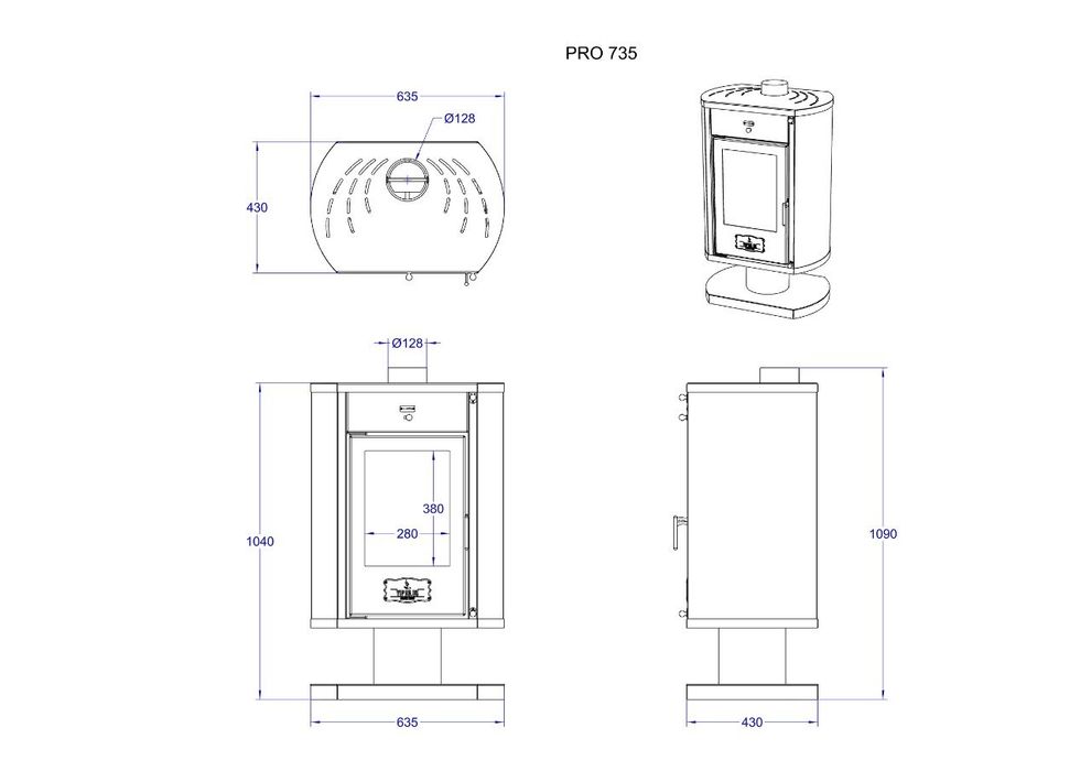 Печь-камин "PRO-735",камин,печь,каминная топка,отопление,обогрев