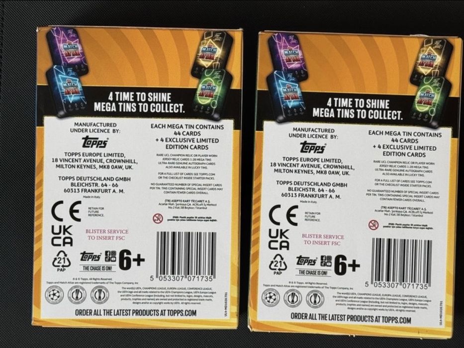 2 Cutii Mega Tin - Sigilate - Topps Match Attax - 2024/2025