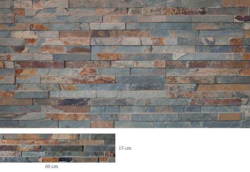 Piatra naturala/piatra decorativa/pavaj ardezie/panel Multi 15X60cm