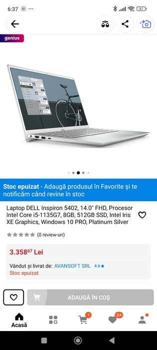 Dell ultrabook aluminiu i5 gen noua