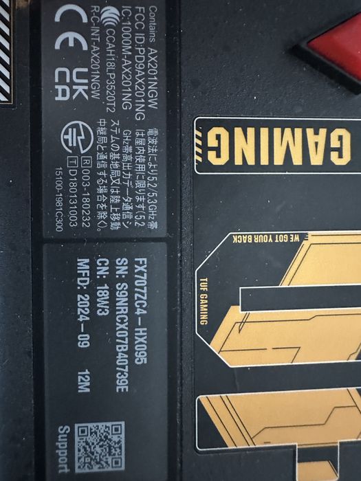 Ноутбук ASUS FX707Z Нерабочий