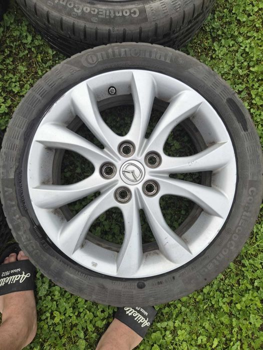 Set 4 jante originale Mazda R17 + anvelope Continental
