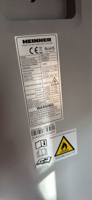 Vand aer conditionat portabil de 12000Btu Heinner
