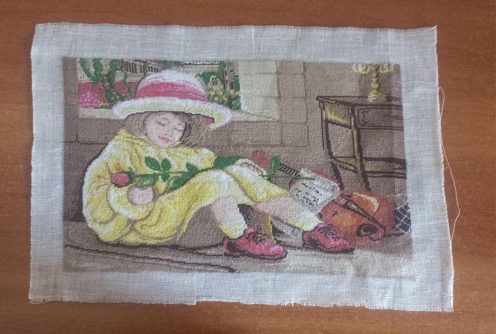 .Goblen cusut,neinramat,"Fata cu vioara"