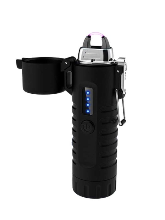 Зажигалка электронная дуговая с фонариком, IP56 и функцией SOS, USB