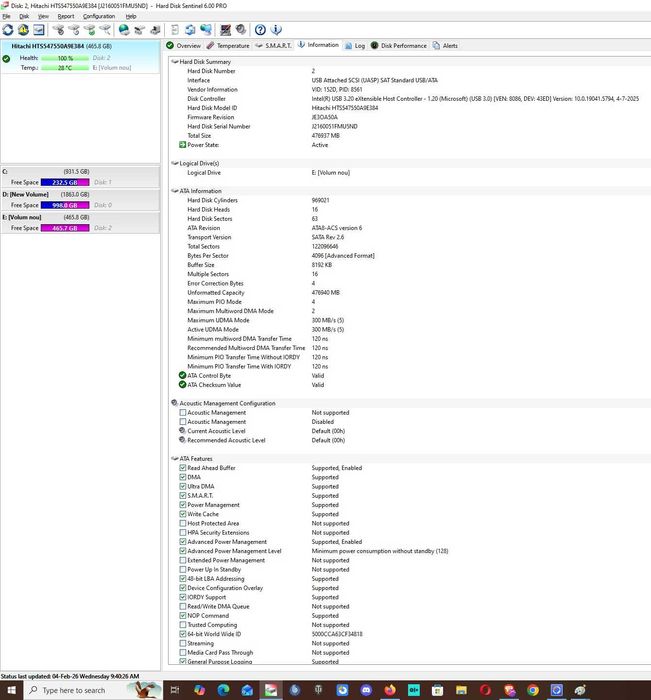 Hard disk Laptop 500GB Hitachi HTS547550A9E384, SATA II 8MB, 5400 rpm