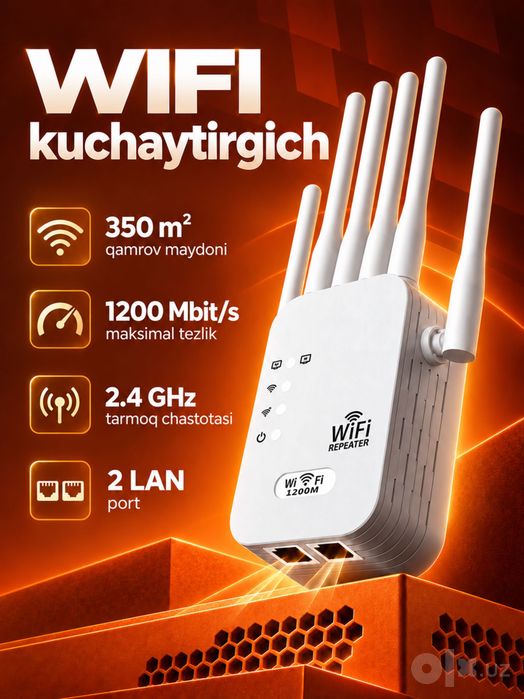 WiFi kuchaytirgich/Усилитель сигнала WiFi, репитер 300 Мбит/с