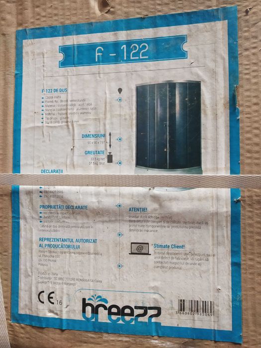 Vand cabina de dus noua Breezz Dakali 90x90x195cm