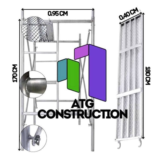 Импортные строительные леса, из оцинкованной стали с настилом, Китай