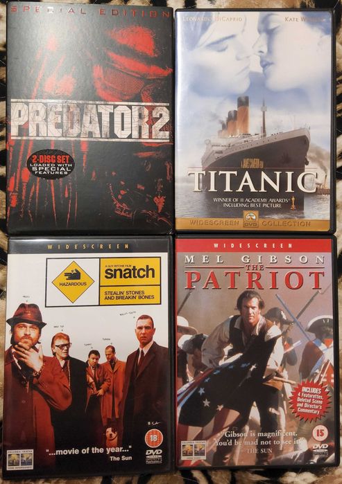 DVDuri Predator 2, Titanic, Snatch, The Patriot  Import Marea Britanie