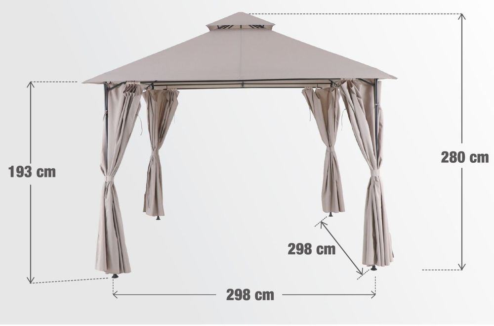 Pavilion cort foisor gradina 3x3
