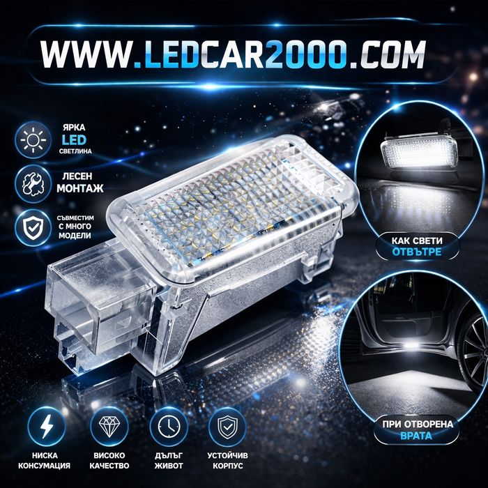 Лед Плафон за Audi / VW / Skoda LED (Врата,Багажник,Осветление крака)