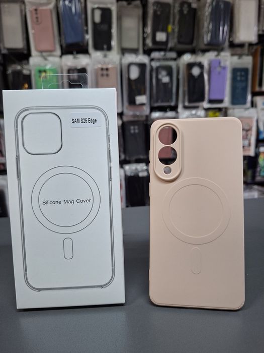 Гръб MagSafe за Samsung S25 Edge кейс за безжично зареждане