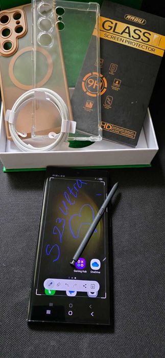Samsung Galaxy S23 Ultra 256GB ГРЕЕН-ИЗТЕКЛА ГАРАНЦИЯ! ПЪЛЕН КОМПЛЕКТ! като нов!