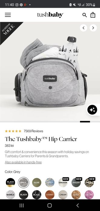 Marsupiu/ham Tushbaby hipseat