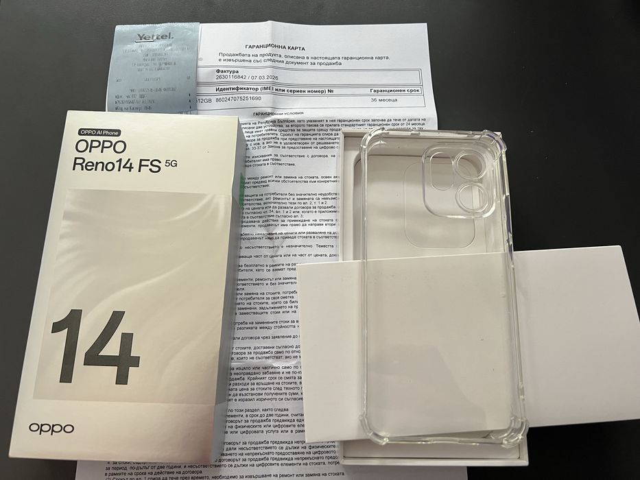 Продавам Oppo Reno 14 FS 512/12+12GB