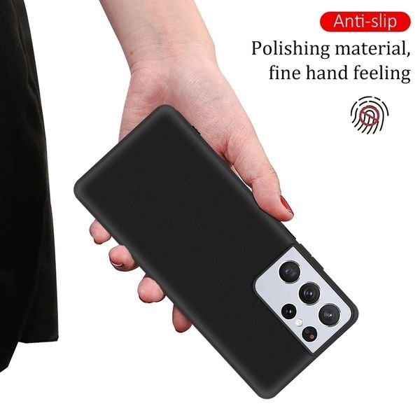 Samsung Galaxy S21 Ultra / S21+ / S20 Ultra / Тънък черен мат кейс