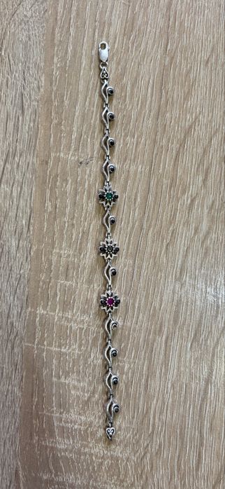 Bratara vintage argint 925 pietre pretioase