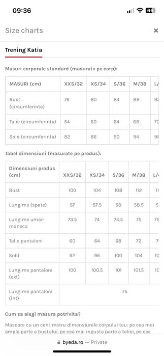 Vand trening ByEDA, negru, velur