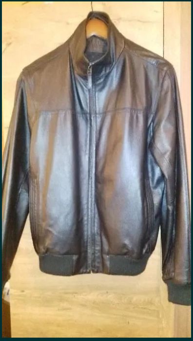 M&S Marks and Spencer - Geaca Jacheta Scurta Piele Neagra englezeasca