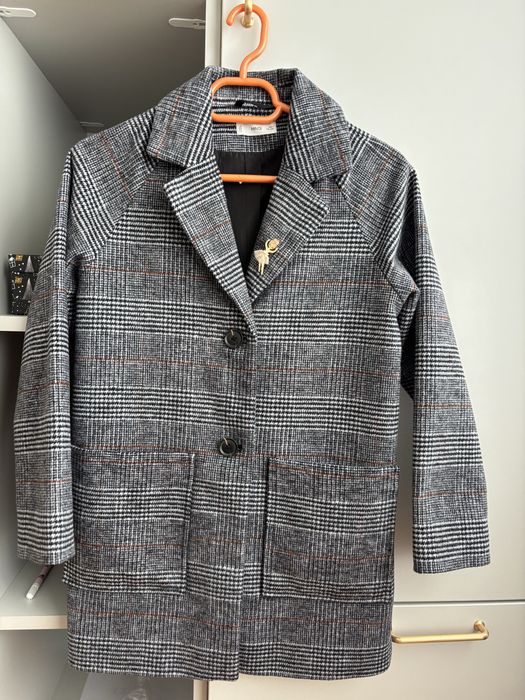 Palton cu amestec de lana Mango 134