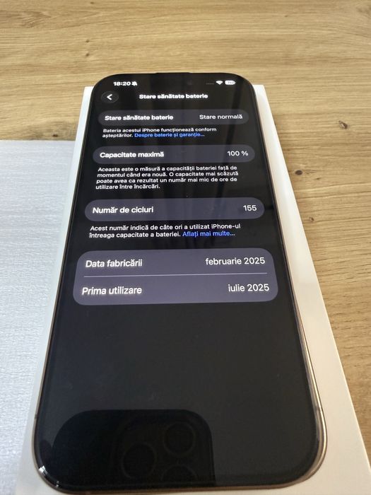 Iphone 16 Pro, Desert Titanium, 128 GB, baterie 100%, GARANȚIE!