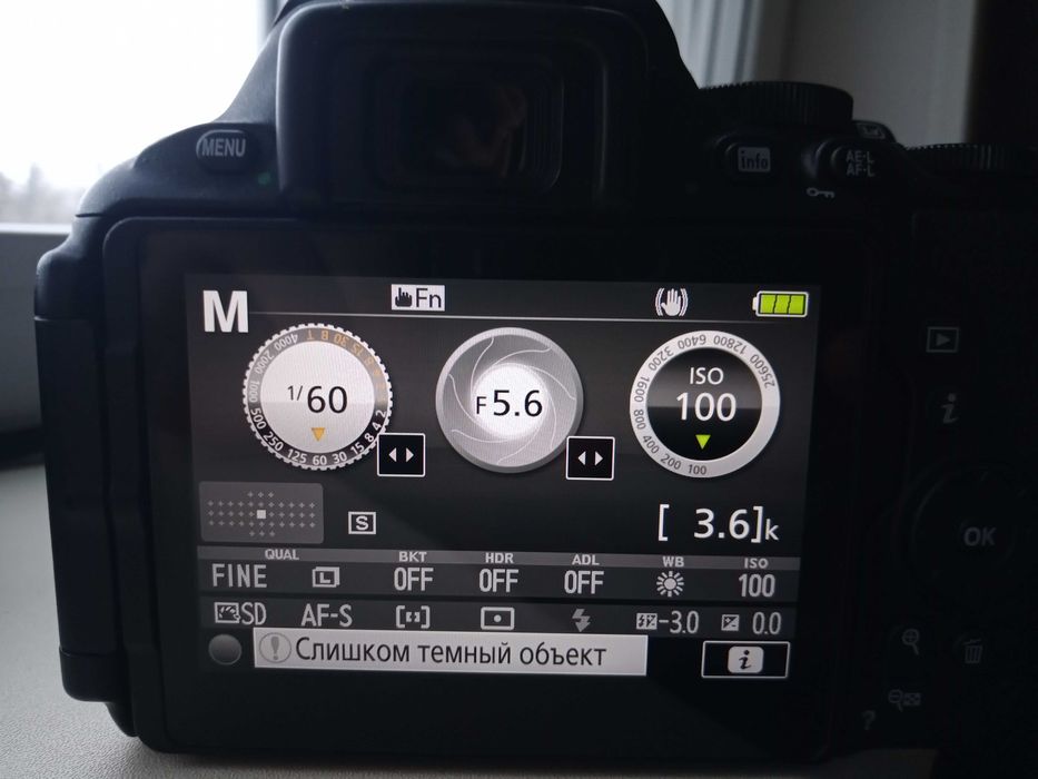 Nikon D5600 с объективом 18-140 мм (есть пример фотографии)