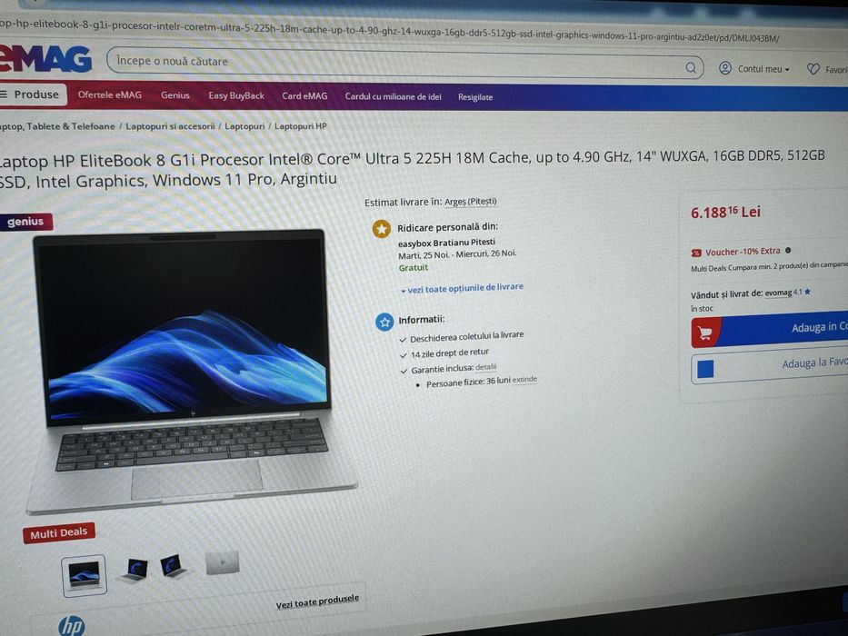 HP EliteBook 8 G1i 14inch Intel Core Ultra 5 235U 16gb ram ssd 512gb