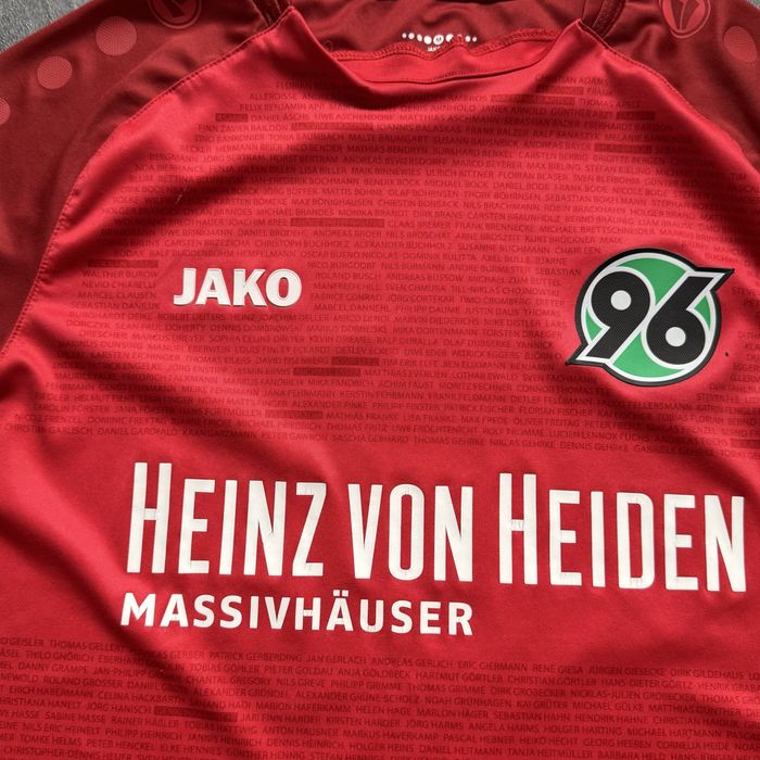 Tricou fotbal Hannover 96 2015-16 JAKO Home Jersey Red Bundesliga Football Shirt marimea M