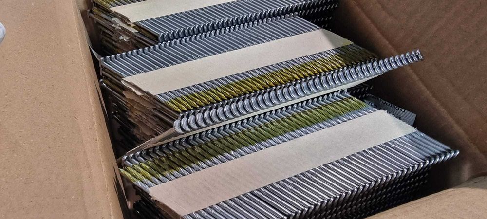 Cuie in banda hartie  ,Înclinație 34 grade cap D  2.8x50/65/75/80/80