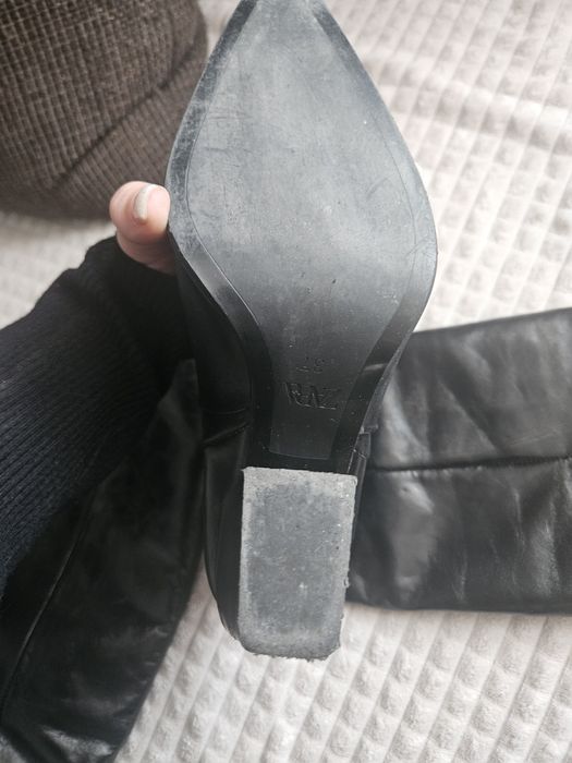 Cizme ciocate Zara piele naturala 37