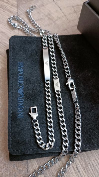 Set lanț și brățară Emporio Armani Steel