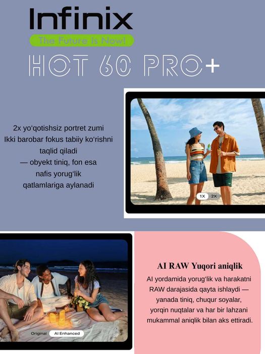 Infinix hot 60 Pro + 12 oy kafolat va mudatli to'lov bor