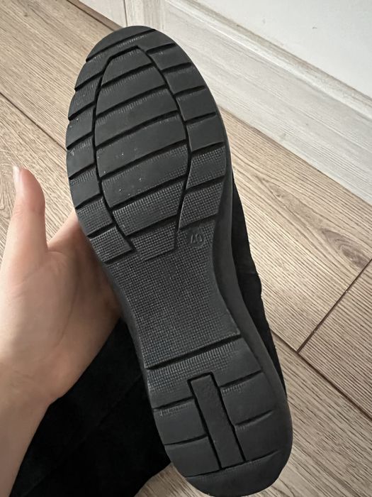 Зимние, длинные сапоги (замшевые)