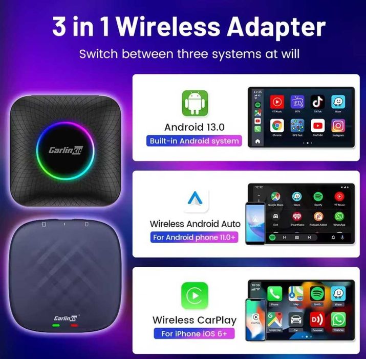 Android 13 4G GPS bluetooth 4GB+64GB CarPlay/Android Auto wireless