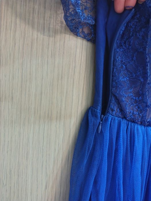 Rochie lungă elegantă albastru regal