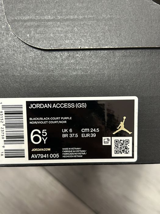 Adidași Air Jordan Access ‘Black Court Purple’