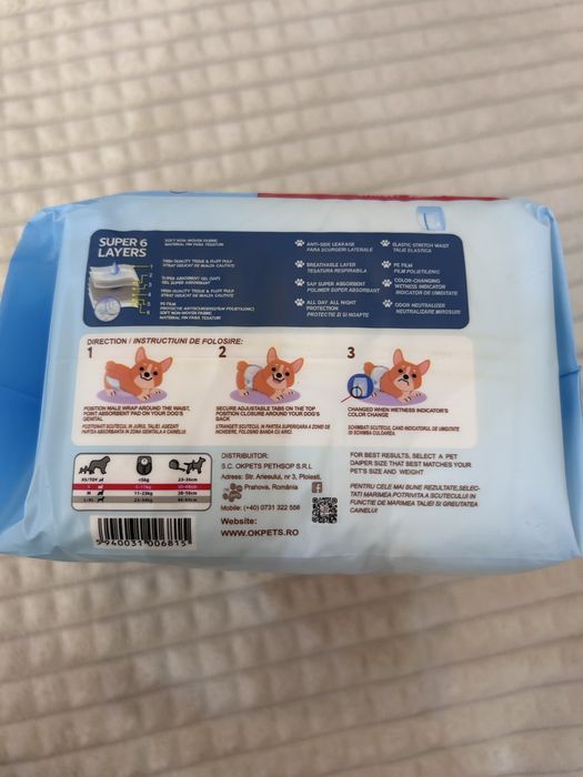 Scutece caini Clean Pets Masculi talie mica S