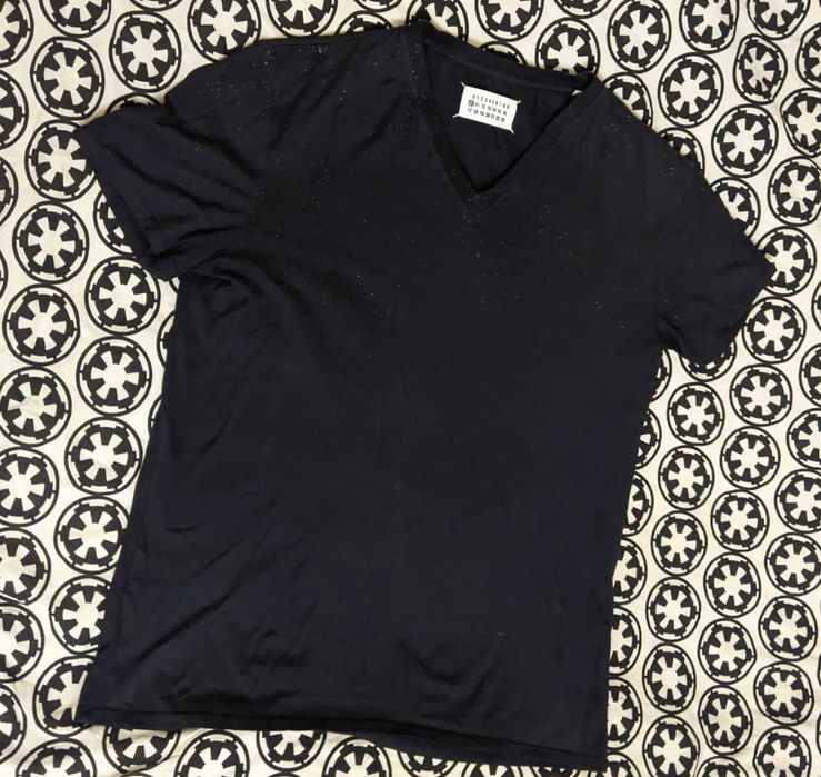 Tricou MAISON MARGIELA, autentic, v neck, splash water, marimea XL