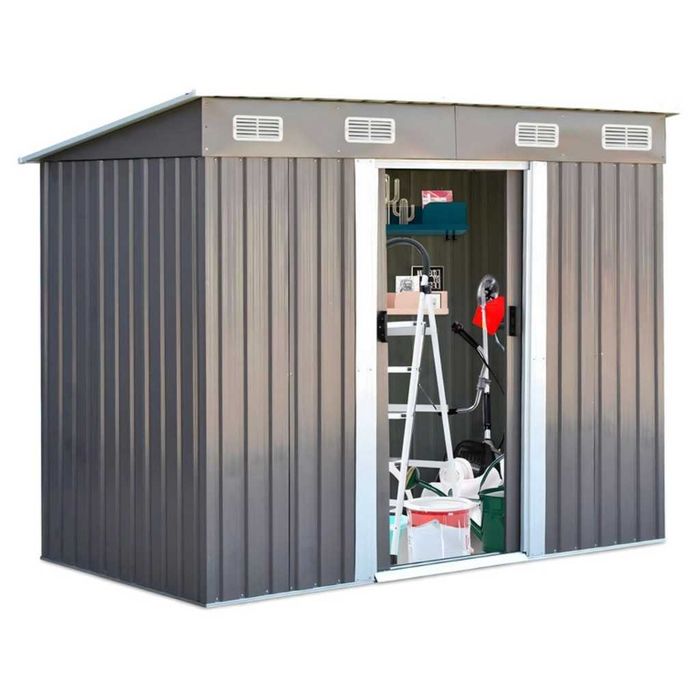 Метална градинска къща за инструменти с вентилация и заключване