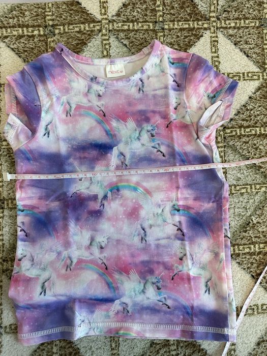 Set 2 piese vara Next, tricou si sort cu unicorni, 92 cm